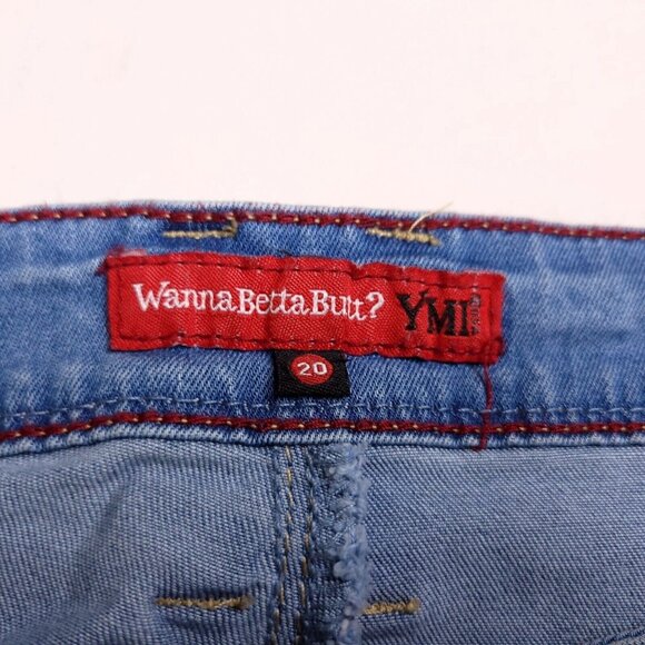 Ymi Wanna Betta Butt? Womens Skinny Jeans 20W Distressed Light Wash Mid Rise - Picture 7 of 8